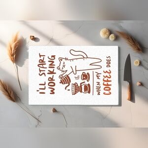 Cat and Coffee Kitchen  Class Cutting Board